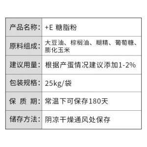 脂肪粉 - +E 糖脂粉 - 油粉 - 25kg/袋